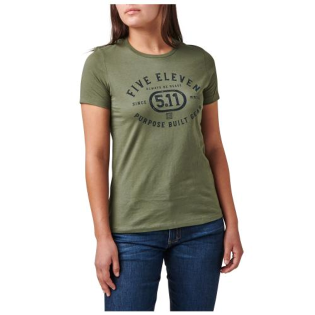Женская футболка с рисунком 5.11 Tactical Women's Purpose Crest 5.11 Tactical Military Green L (Зеленый) Тактическая - изображение 1