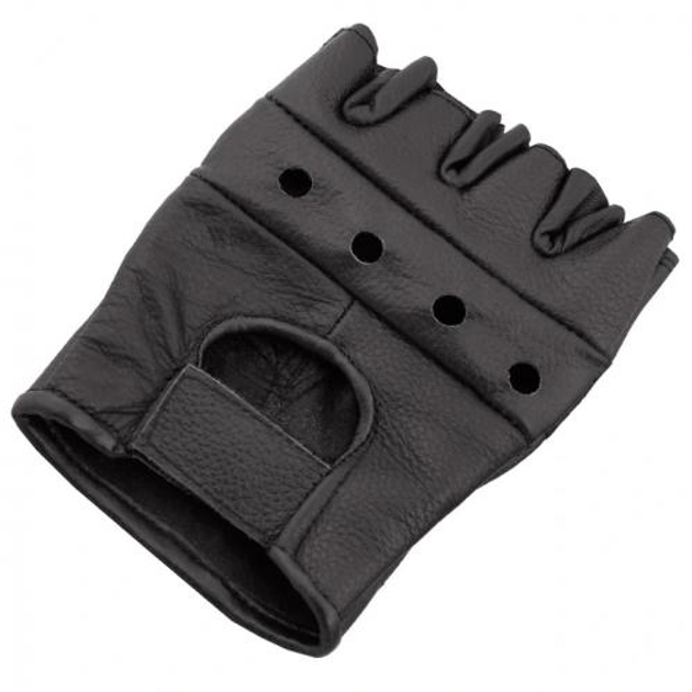 Кожаные рукавички без пальцев Sturm Mil-Tec Black M (Черный) Тактический - изображение 2