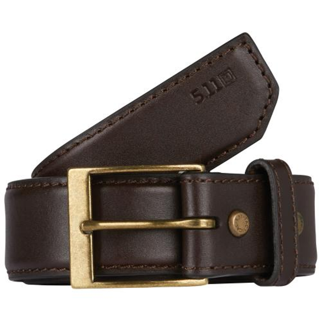 Пояс шкіряний 5.11 Tactical Leather Casual Belt 5.11 Tactical Classic Brown L (Корчастий) - зображення 1