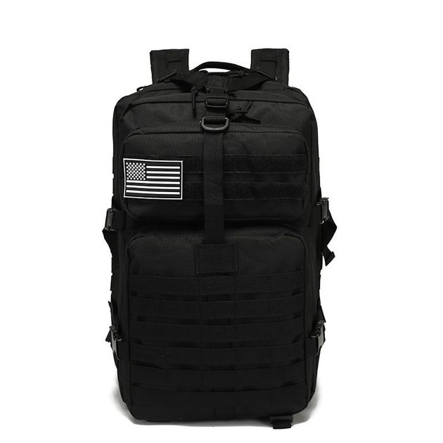 Рюкзак тактический военный 45л 800D черный - изображение 2