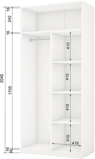 Шафа розпашна Roko Білий 90х50х204.5 см + консоль 2 шт (20200047503) - Фото 3 Шафа розпашна Roko Білий 90х50х204.5 см + консоль 2 шт (20200047503) - зображення 3