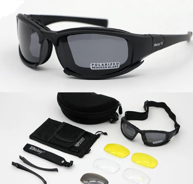 Тактические очки DAISY X7, очки для военных, + 4 комплекта сменных стекол - изображение 1