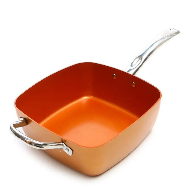 Медная сковорода 3 в 1 Copper Cook Deep с фритюром и пароваркой ...