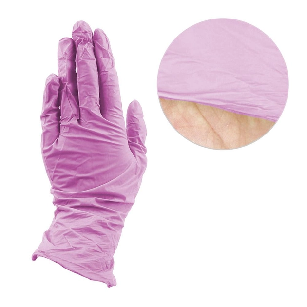 Перчатки нитриловые без пудры Care 365 розовые M 100 шт (0173737) - изображение 1