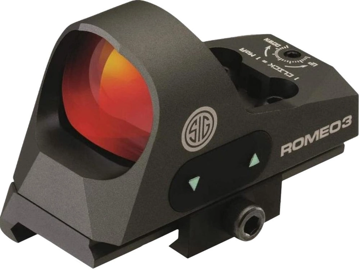 Прицел коллиматорный Sig Sauer Optics Romeo3 Reflex Sight 1 x 25 мм 3 MOA RED DOT M1913 RISER (SOR31002) - изображение 1