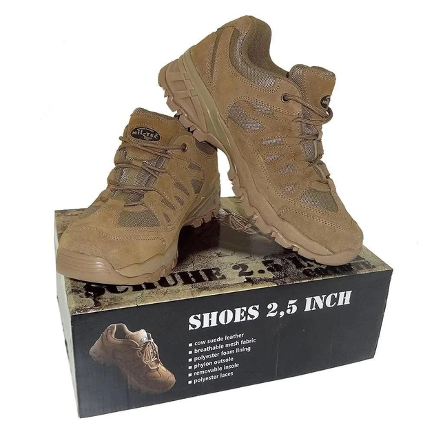 Треккинговые мужские ботинки кроссовки кроссовки устойчивые амортизация долговечные легкие для активного отдыха прогулок "Mil-Tec" Squad Shoes Койот 42 размер - изображение 1