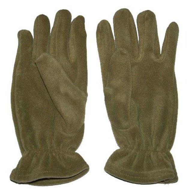 Флісові рукавички для військових зсу армійські теплі зимові рукавички хакі - зображення 1
