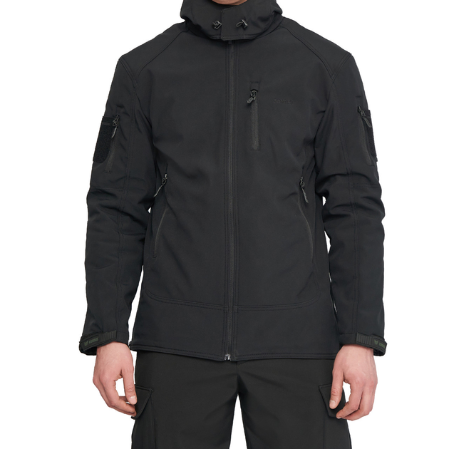 Тактична чоловіча курточка з 6 кишенями Combat Soft Shell Софтшел чорний розмір XL - зображення 1