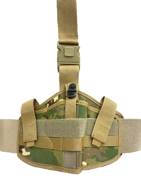 Тактична кобура для пістолета підсумок армійський для зброї на ногу Камуфляж - зображення 2