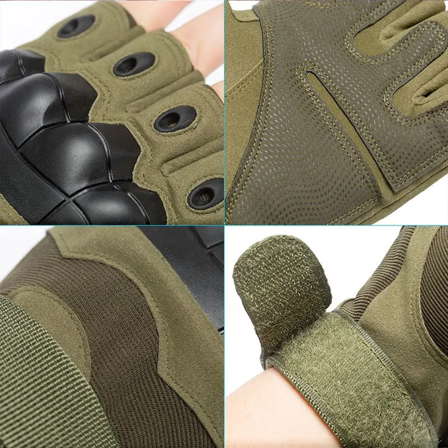 Тактические перчатки Multicam Extrime RX безпалые, зеленые, размер XL - изображение 2