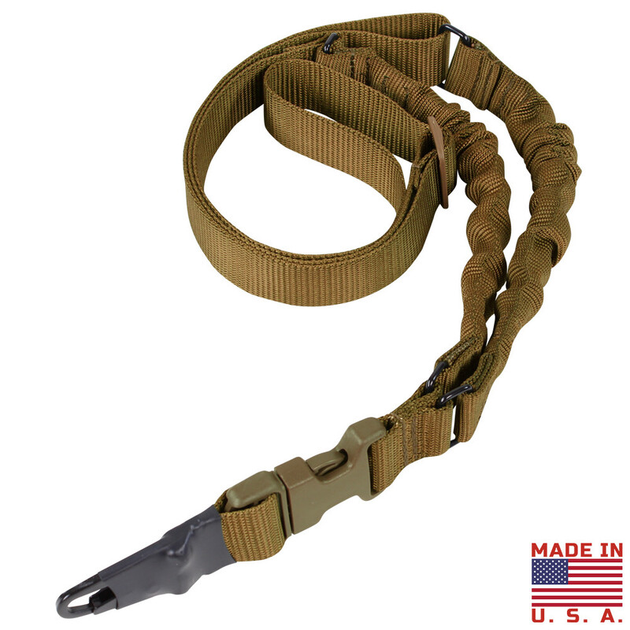 Двухточечных ремень для оружия Condor ADDER Double Bungee One Point Sling US1022 Coyote Brown - изображение 1