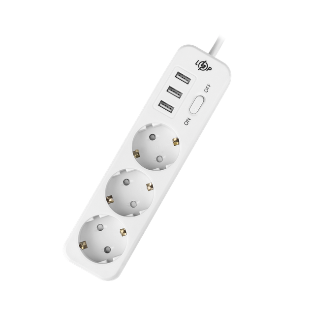 Фільтр на 3 гнізда PREMIUM LP-X3 USB 4 м White (2200Вт) (19526) - зображення 3