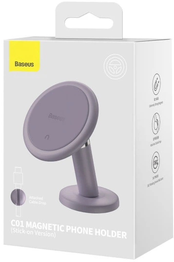 Uchwyt samochodowy Baseus Magnetic Stick-on Purple (SUCC000005) - obraz 7