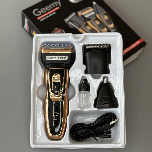 Набір для гоління та стрижки GEEMY GM-595 3в1 (машинка, бритва, трімер ...