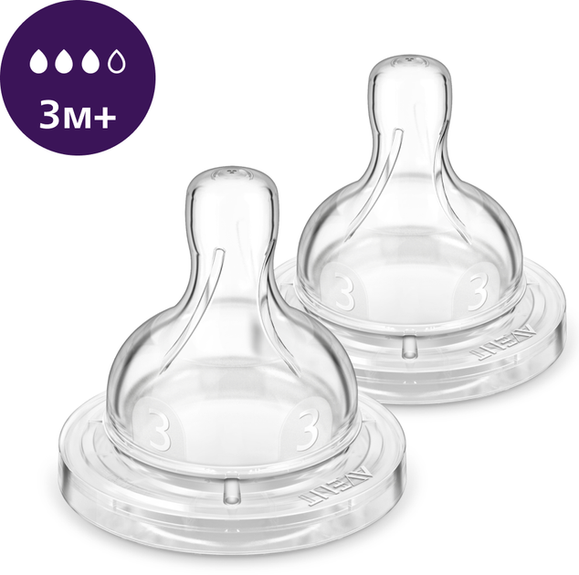 Smoczek do butelki Philips AVENT Anti-colic Flow 3 3m+ 2 szt SCY763/02 (8710103996774) - obraz 2