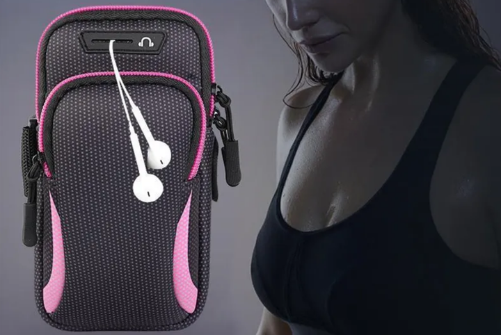 Чехол на руку Primo Sport универсальный спортивный для телефона до 6.5" - Black-Pink - Фото 2 Чехол на руку Primo Sport универсальный спортивный для телефона до 6.5" - Black-Pink - изображение 2
