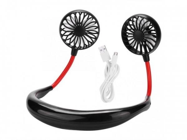 Вентилятор на шию Fan 360° Чорно Червоний Портативний міні USB охолоджувач - Фото 8 Вентилятор на шию Fan 360° Чорно Червоний Портативний міні USB охолоджувач - изображение 8