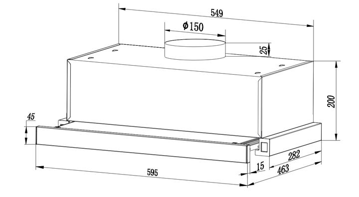 Вытяжка Телескопическая INTERLINE SLIM WH A/60/2/T - изображение 9