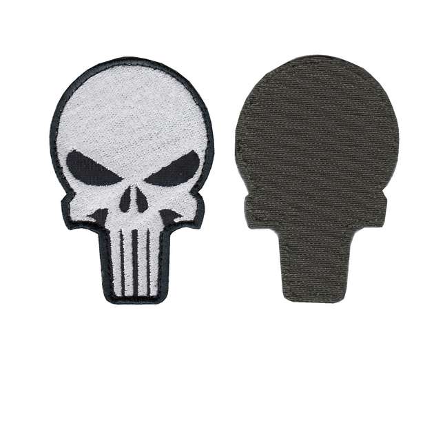 Шеврон патч нашивка на липучке Череп Панишер (Punisher) на черном фоне, 5см*8см, Светлана-К - изображение 1