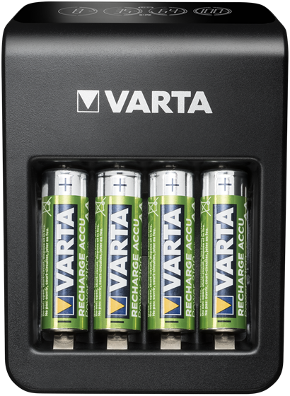 Ładowarka akumulatorków Varta LCD Plug Charger+ EU 4x 2100 mAh Black (57687101441) - obraz 4