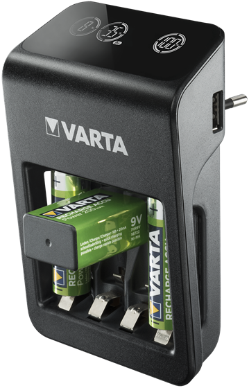 Ładowarka akumulatorków Varta LCD Plug Charger+ EU 4x 2100 mAh Black (57687101441) - obraz 5