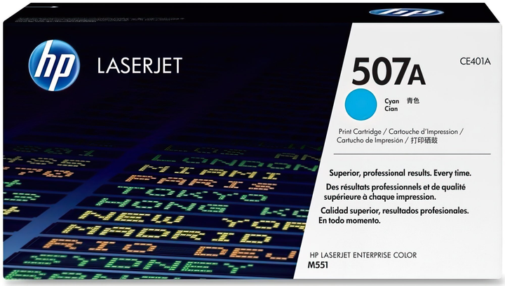 Toner HP LaserJet Enterprise 500 Color M551n/ 551dn/551xh Cyan (CE401A) - obraz 1