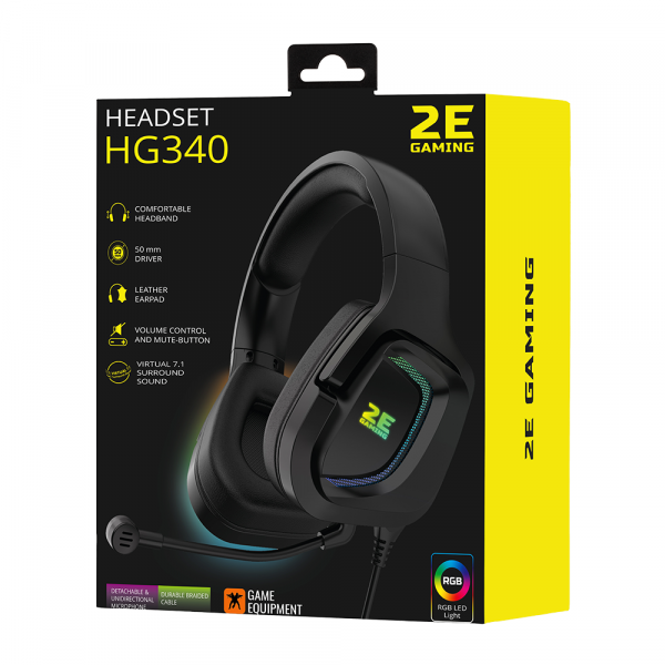 Наушники 2e Gaming hg340 rgb usb 7.1 Black (2e-hg340bk-7.1) - изображение 9