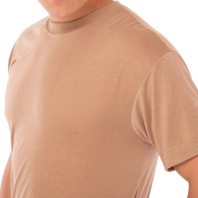 Летняя футболка мужская тактическая Jian 9190 размер 3XL (54-56) Бежевая (Песочная) материал хлопок - изображение 2