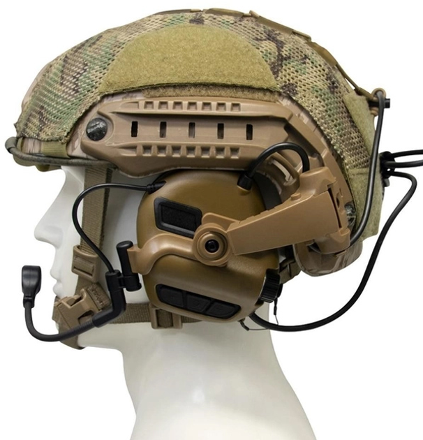 Навушники Earmor M32X MARK3-CT активні, тактичні, шумоподавлюючі, захисні з адаптерами Койот (M32XMARK3-CT) - зображення 2