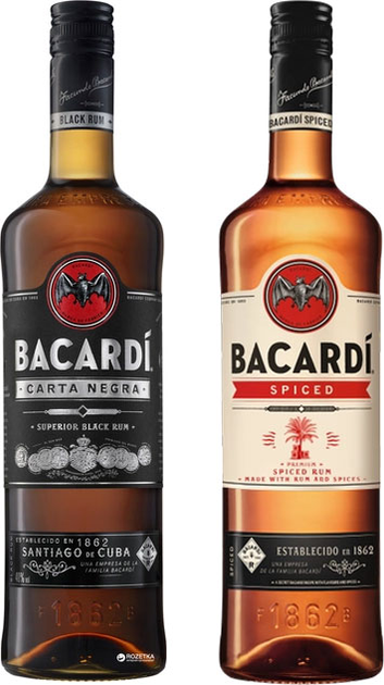 Набор Bacardi Spiced 1 л 40% & Carta Negra 4 роки витримки 1 л 40% (Bacardi Spiced Carta Negra) - изображение 1