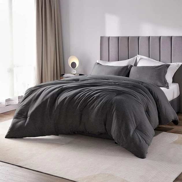 Комплект постільної білизни Еней-Плюс Полуторний 145x210 см Luxe-0008 сірий Microfiber (4820001331929) - зображення 2