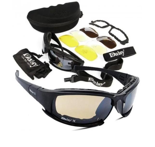 Тактические очки DAISY, очки для военных, 4 комплекта сменного стекла - изображение 1