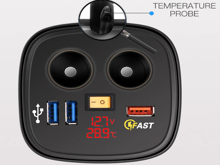 Зарядное устройство BauTech Автомобильное стакан QC3.0 USB (1011-275-00) - изображение 2