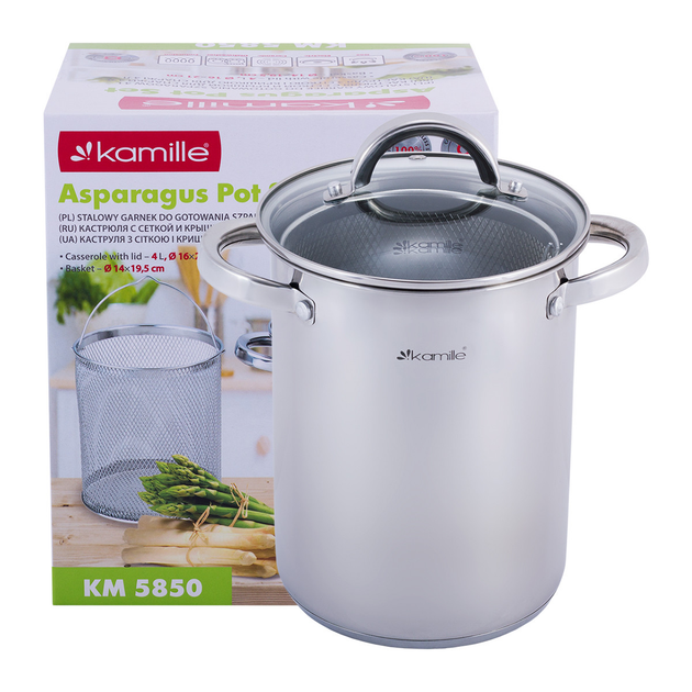 Кастрюля для спаржи Kamille 4л Ø16*21см из нержавеющей стали KM-5850 ...