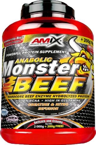 Białko Amix Anabolic Monster Beef Protein 90% 2200 g Truskawka-Banan (8594159535114) - obraz 1