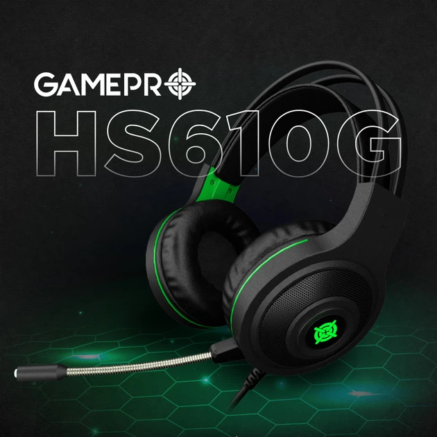Навушники GamePro Racer HS610G Black-Green - Фото 5 Навушники GamePro Racer HS610G Black-Green - изображение 5
