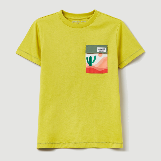 T-shirt młodzieżowy chłopięcy OVS 1785581 158 cm Żółty (8057274830200) - obraz 1