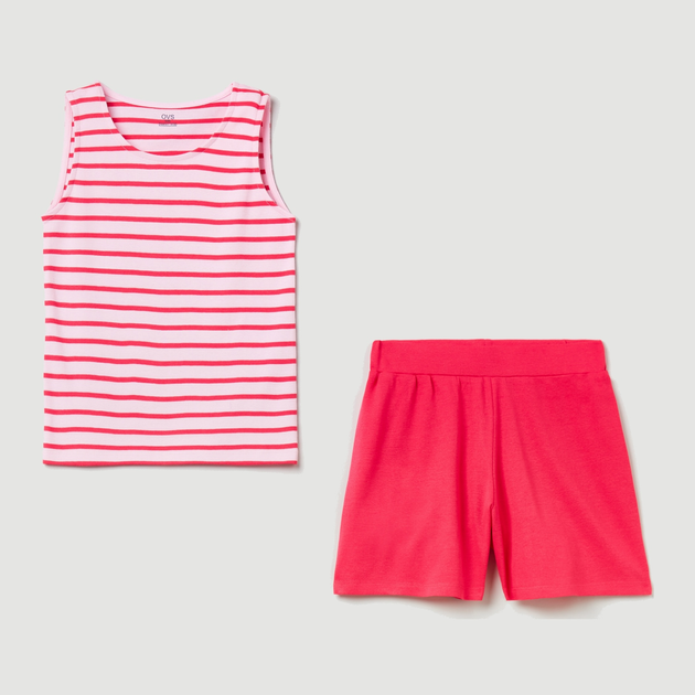 Letnia piżama dziecięca (koszulka + spodenki) OVS 1787552 152 cm Różowy (8057274861259) - obraz 1