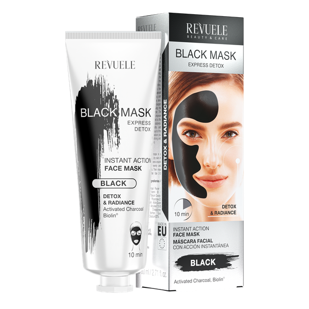 Черная маска для лица "Экспресс детокс" Revuele Express Detox Black Mask 80 мл - Фото 1 Черная маска для лица "Экспресс детокс" Revuele Express Detox Black Mask 80 мл - изображение 1