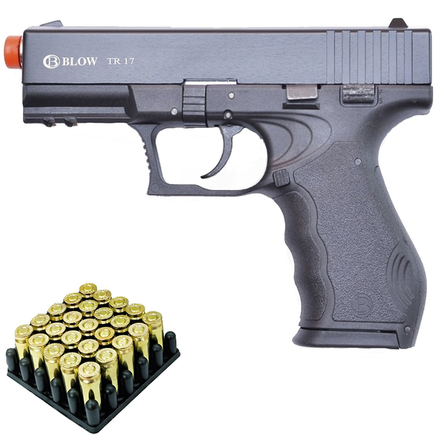 Стартовий пістолет BLOW TR 17 (glock 17) + Патрони 25шт. - зображення 1