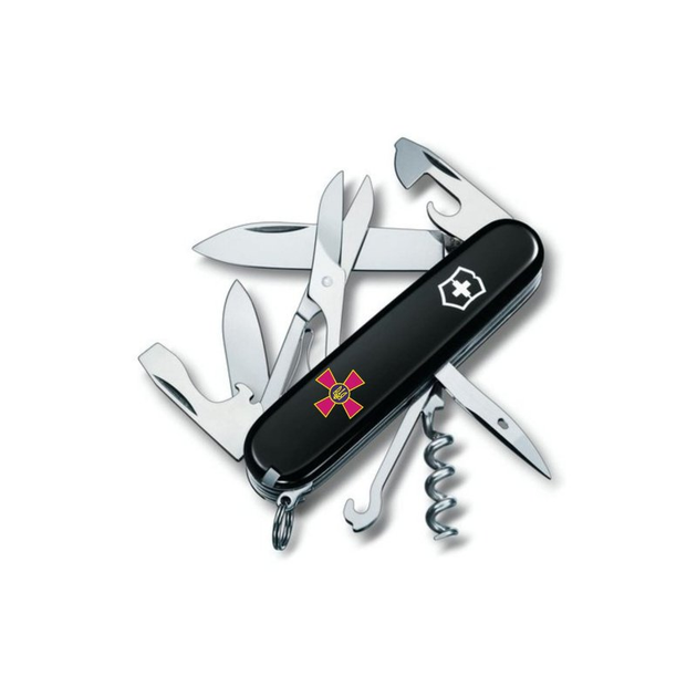 Нож Victorinox Climber Army Black "Емблема ВСУ" (1.3703.3_W0010u) - изображение 1