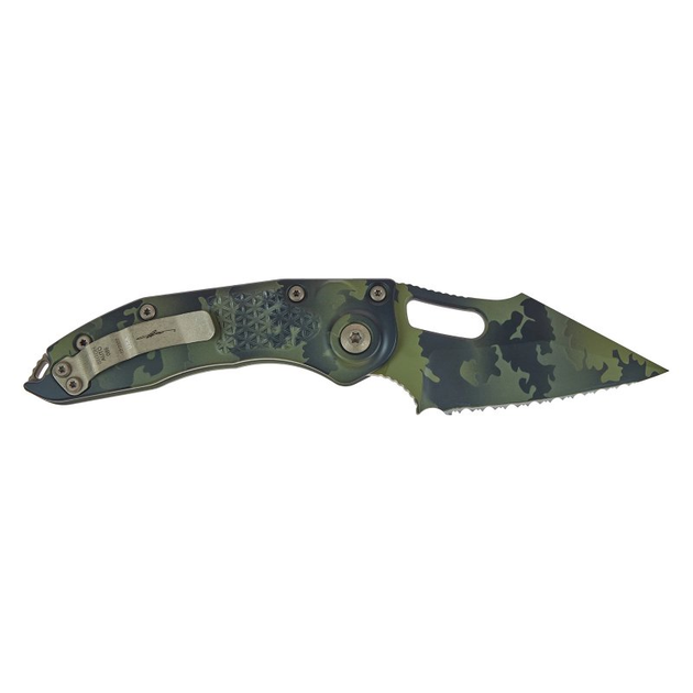 Нож Microtech Stitch Olive Camo Signature Series Serrator (169-3OCS) - изображение 2