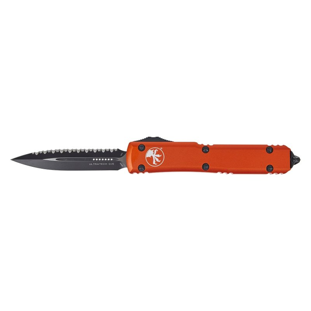 Нож Microtech Ultratech Double Edge Black Blade FS Serrator Orange (122-3OR) - изображение 1