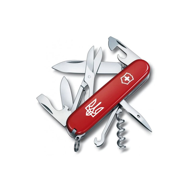 Ніж Victorinox Climber Ukraine Red "Тризуб" (1.3703_T0010u) - зображення 1