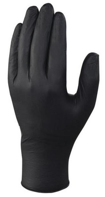 Перчатки одноразовые нитриловые без талька Delta Plus V1450B10008 р.08 Черные 1 упаковка - изображение 1