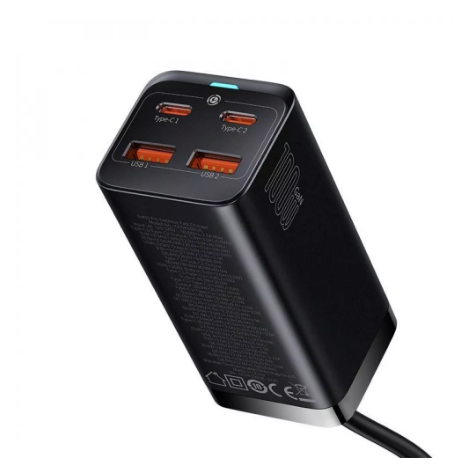 Зарядний пристрій МПЗ Baseus GaN3 Pro 100W (AC(EU)+2 USB+2 Type-C ) + Кабель Type-C to Type-C 100W (1m) - зображення 4