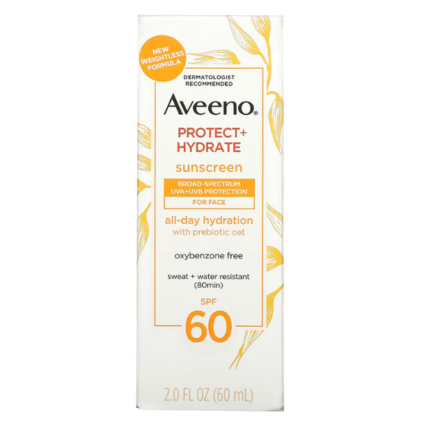Крем от солнца с овсяными пробиотиками Protect + Hydrate уровень защиты SPF 60 Aveeno 60 мл - изображение 2