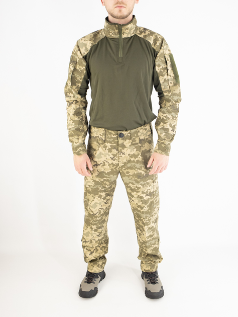 Військовий літній костюм (штани + убакс), ріп-стоп піксель ЗСУ, 65/35, олива, розмір 46 - зображення 1