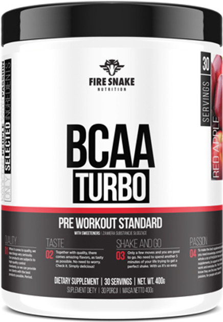 Aminokwasy Fire Snake BCAA Turbo z Beta Alaniną 400 g Jar Tropical (5903268530416) - obraz 1