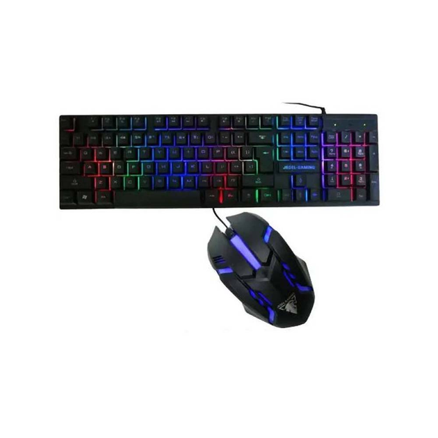 Компьютерная игровая Клавиатура Jedel GK110 с подсветкой и Мышкой Чёрная - изображение 1